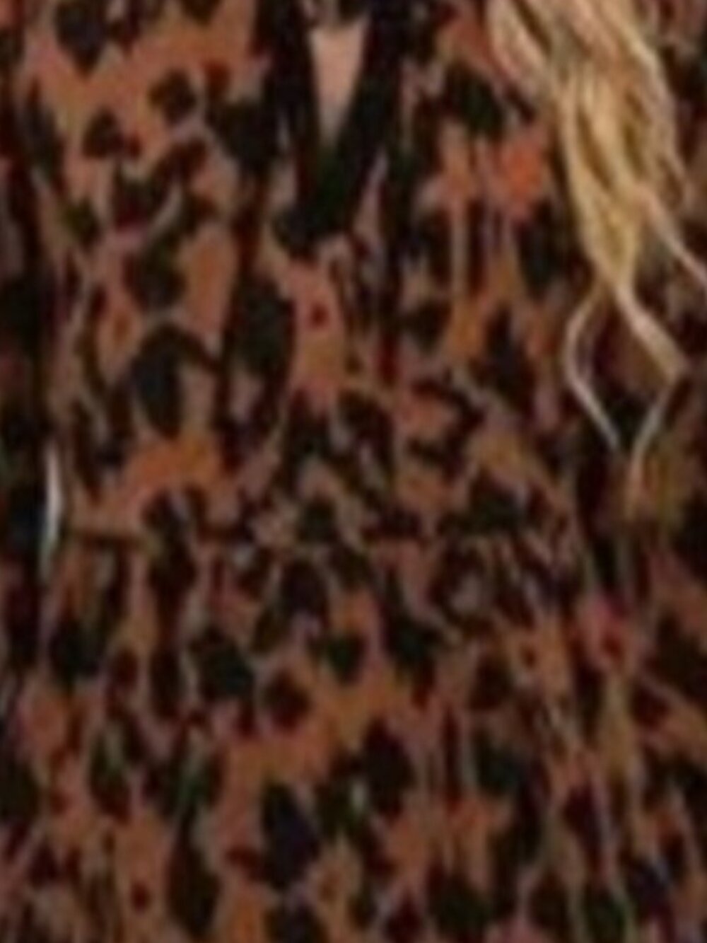 Leopard Tie Neck Long Sleeve Dress